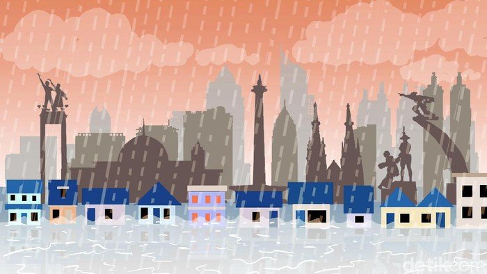 54 RT di Jakarta Dilanda Banjir, Air Sampai 160 Cm!